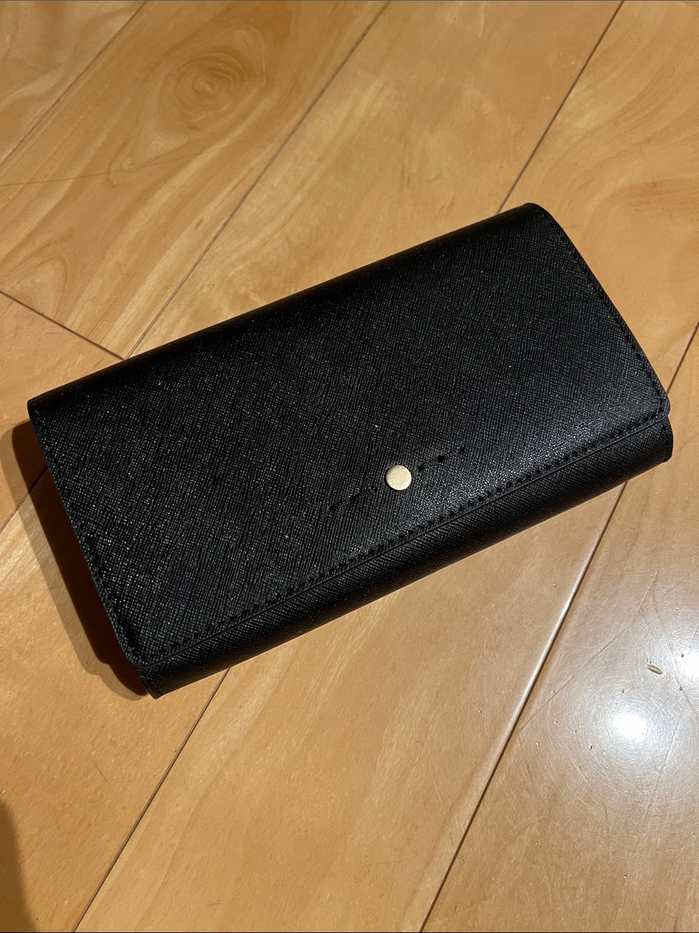 J Crew Classic Black Women's Wallet with gold chain